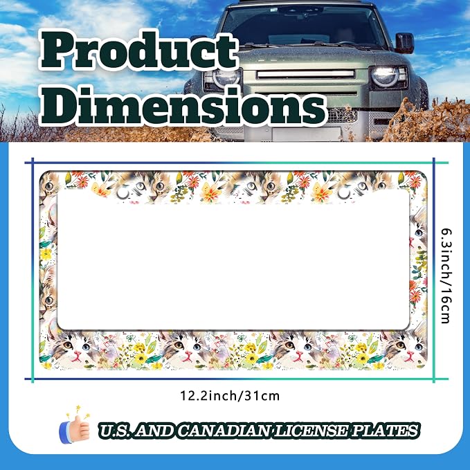 Cute Cat License Plate Frame Kitten Stainless Steel License Plate Holder - Image 3
