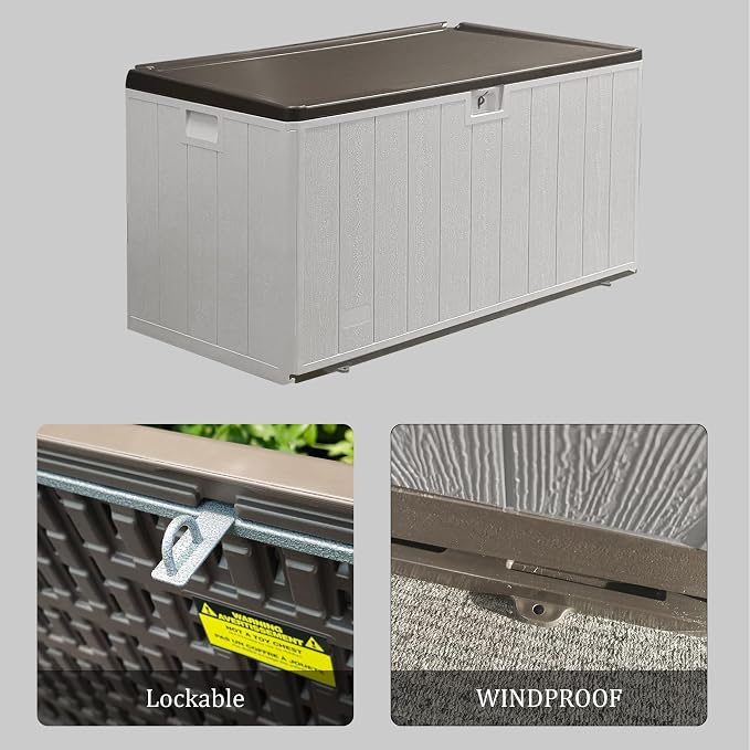 110 Pro Gallon Resin Deck Box, Waterproof Outdoor Storage Bin - Image 6