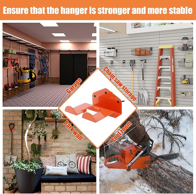 4Pack Weedeater Hanger Wall Mounted Grass Trimmer Rack Heavy Duty Garden Tool - Image 4