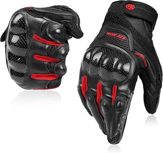 Motorcycle Gloves Touch Screen for Men Women Padding Hard Knuckle Cycling by BORLENI