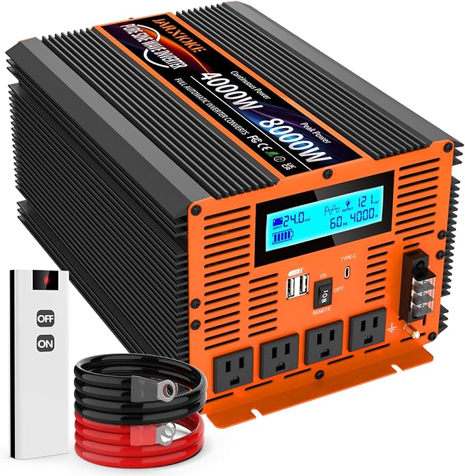 4000 Watt Pure Sine Wave Power Inverter 24V DC to 110V 120V Converter by puresinewavepowerinverter