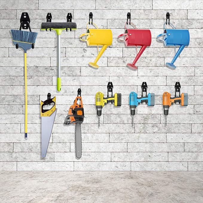 Heavy Duty Garage Hooks 6 Pack, J Shaped Hanger, Wall Mounted Storage System - Image 7