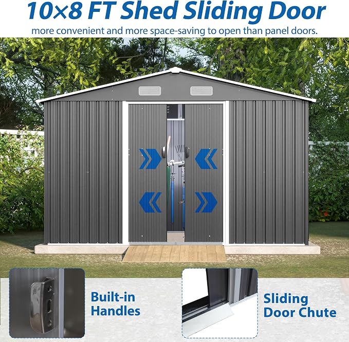 10X8 FT Outdoor Tool Storage Shed - Image 5