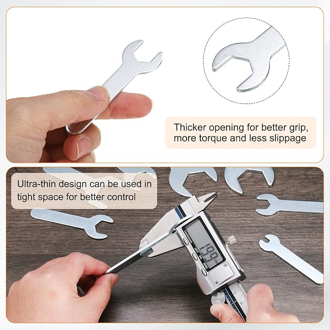 HARFINGTON 10pcs Small Wrench 12x70x2mm Metric U-Shaped Single Open Ended - Image 5