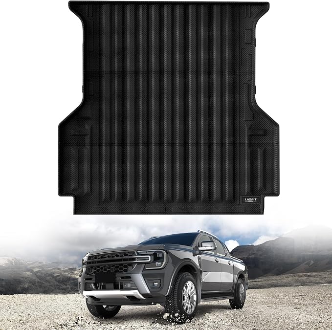 LASFIT Truck Bed Mat for Ford Ranger 2025 2024 All Weather Protector TPE Car by LASFIT