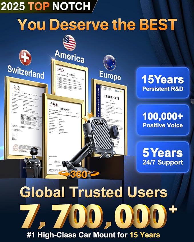 HTU 2025 Best Car Phone Holder 【Ultimate 5-in-1 & Upgraded 100+LBS Strongest - Image 2