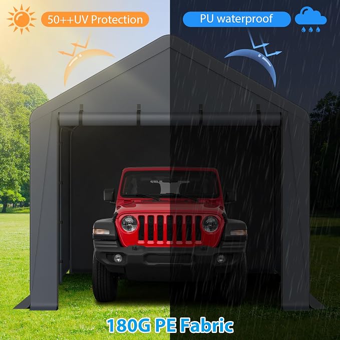 10x20FT Heavy Duty Portable Carport - Image 2