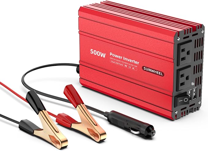 SUNWHEEL 500W Power Inverter DC 12V to 110V AC Car Inverter by SUNWHEEL