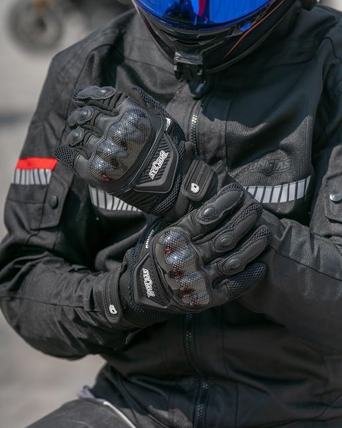 Motorcycle Gloves Touch Screen for Men Women Padding Hard Knuckle Cycling - Image 2