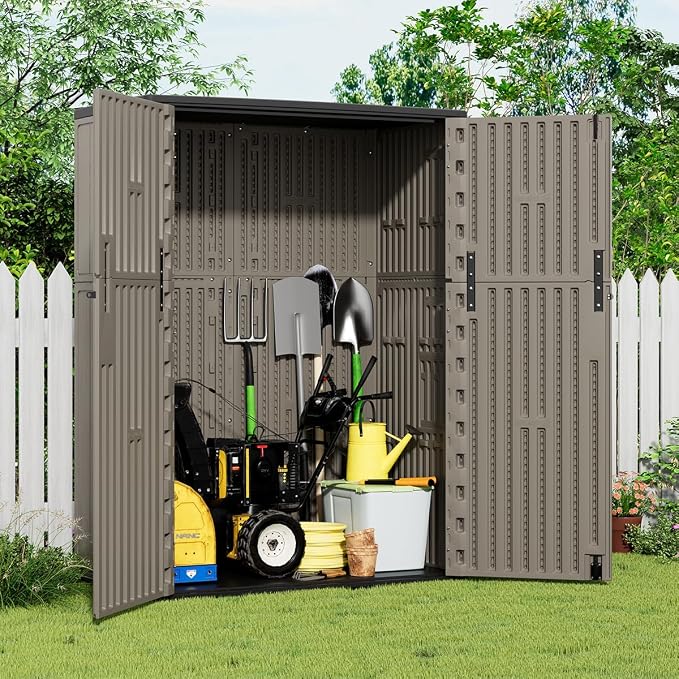 KINYING Outdoor Storage Cabinet Waterproof, 57 Cu.ft Resin Vertical Outdoor - Image 2