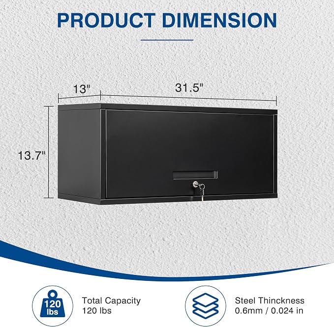 Metal Storage Cabinet Black Wall Cabinets - Image 3