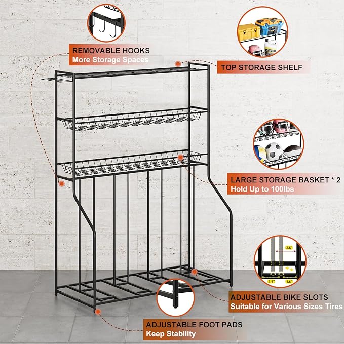 4 Bike Stand, Bike Rack Garage - Image 5
