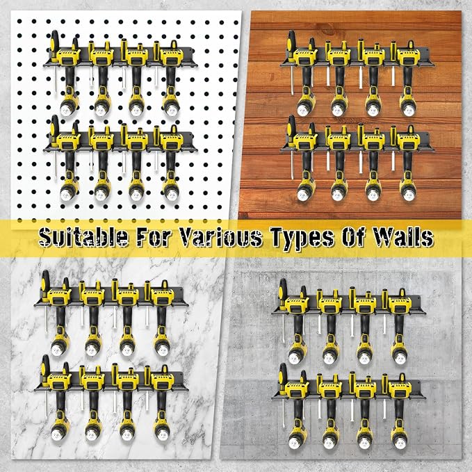 Drill Holder Wall Mount, Power Tool Organizer, Heavy Duty Metal Tool Storage - Image 6