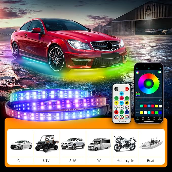 JMTBNO Car Underglow Neon Accent Strip Lights - Image 6