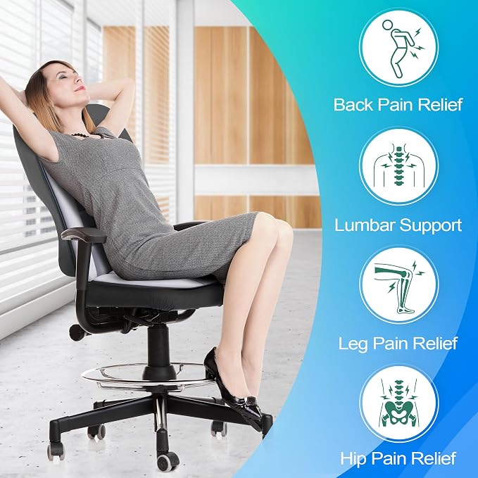 MYFAMIREA Car Seat Cushion and Lumbar Support Pillow 1.2'' Thick Memory Foam - Image 5