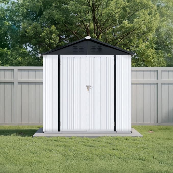 6' x 4' Outdoor Storage Shed, Sturdy Metal Building w/Lockable Doors by Unknown