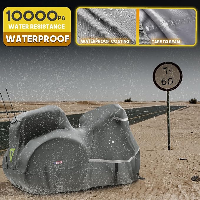 Motorcycle Cover with Side+Top Box LI LIBZAKI Heavy Duty 600D Waterproof - Image 3