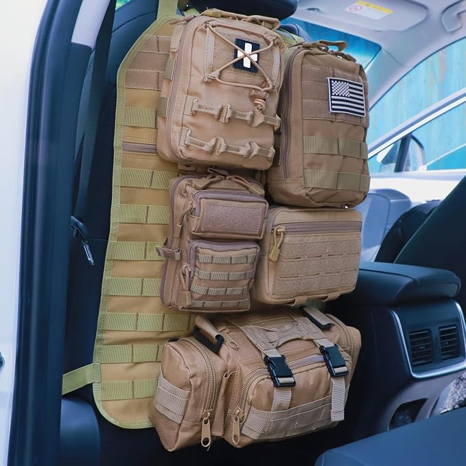 Universal Tactical Seat ​Back Organizer Vehicle Molle Panel Organizer Storage - Image 7