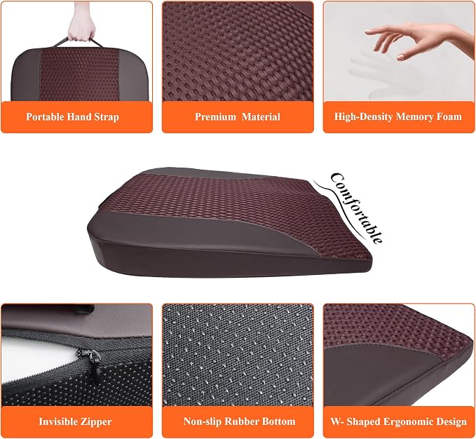 kingphenix Premium Car Seat Cushion, Memory Foam Driver Seat Cushion to Improve - Image 4