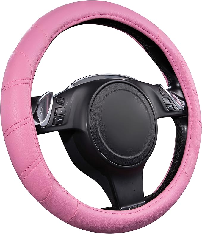 CAR PASS Line Rider Microfiber Leather Sporty 14.5-15 inch Car Steering Wheel - Image 2