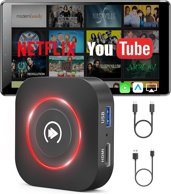Wireless CarPlay Adapter, 2025 Upgraded Magic Box 2.0 Supports YouTube Hulu by KAMING