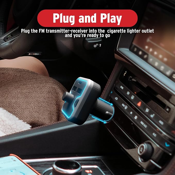 Car and Driver Bluetooth 5.0 FM Transmitter Charger, Dual USB-A and USB-C - Image 6