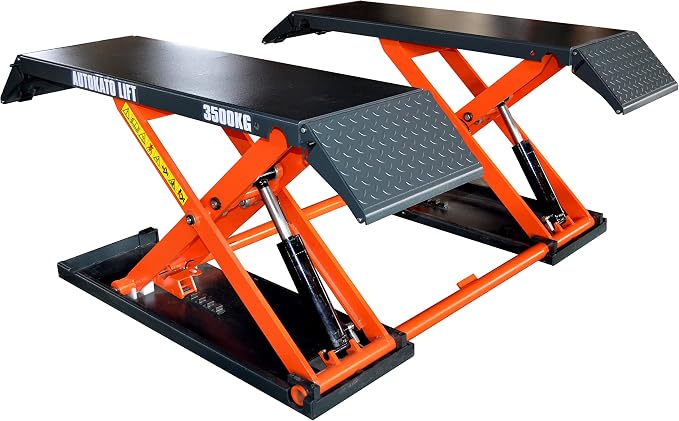 Mid Rise Scissor Lift 8000lbs Penumatic Release Auto Lift 220V/1PH Automotive by Katool