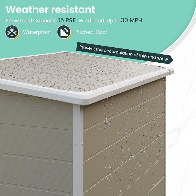 UDPATIO Outdoor Storage Shed 5x3 FT, Garden Plastic Sheds & Outdoor Resin Shed - Image 5