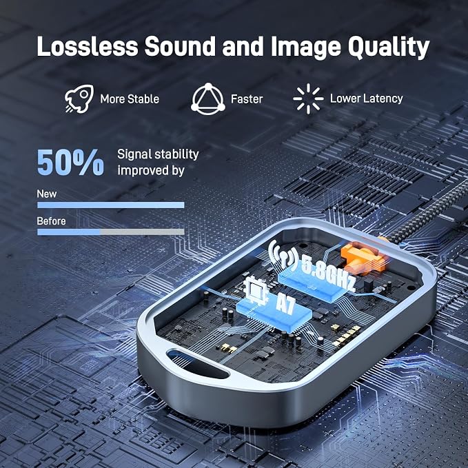 Wireless CarPlay Adapter for iPhone, 5.8GHz Carplay Wireless Adapter Converts - Image 4