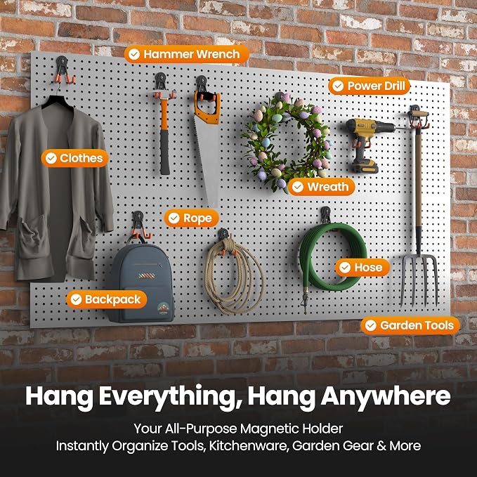6 Pack Large Magnetic Hooks Heavy Duty Extra Strong Magnetic Garage Hooks Big - Image 3
