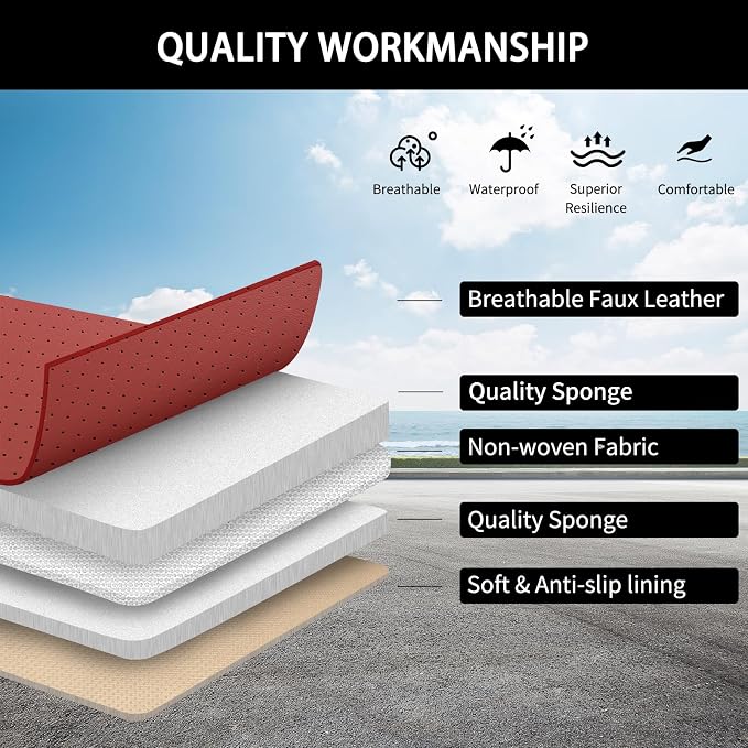 Car Seat Covers Full Set, Leather Automotive Seat Covers, Breathable Waterproof - Image 7