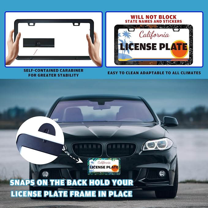 Faux Abalone License Plate Frame Funny Stainless Steel License Plate Holder - Image 5