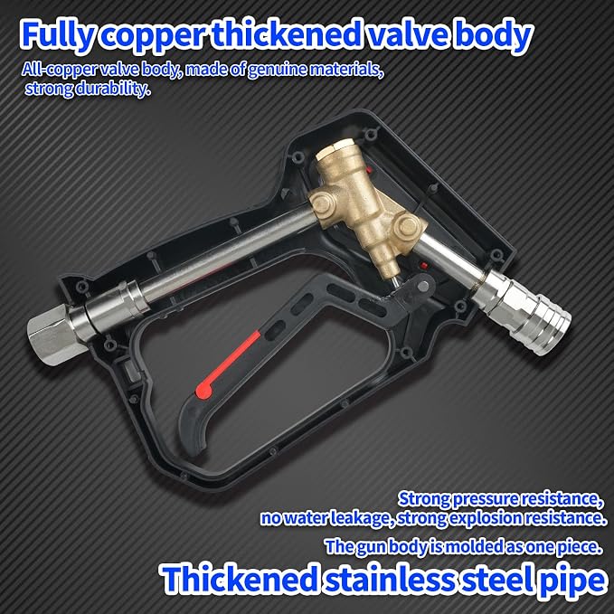 Short Pressure Washer Gun, 5000 Max PSI/12 GPM Car wash Gun, Swivel High - Image 5