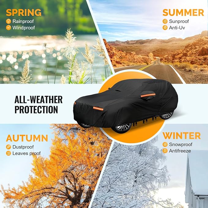 30 Layers SUV Car Cover for Automobiles All Weather Waterproof, Outdoor - Image 5