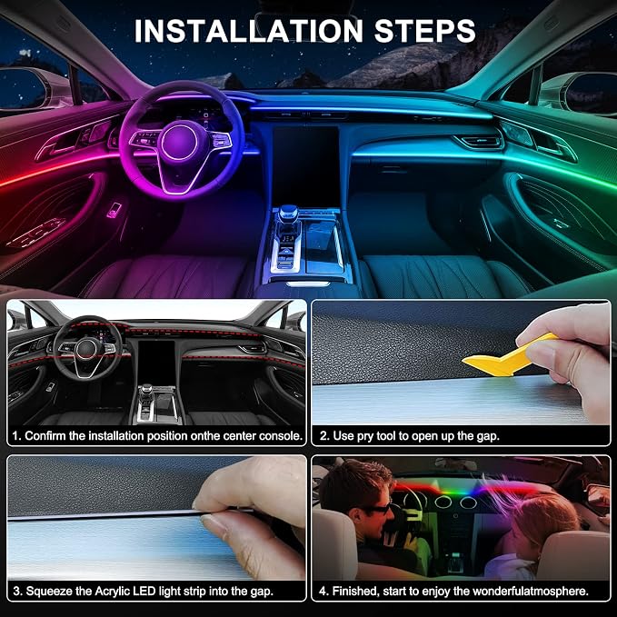 Dreamcolor Acrylic Interior Car LED Strip Light - Image 6