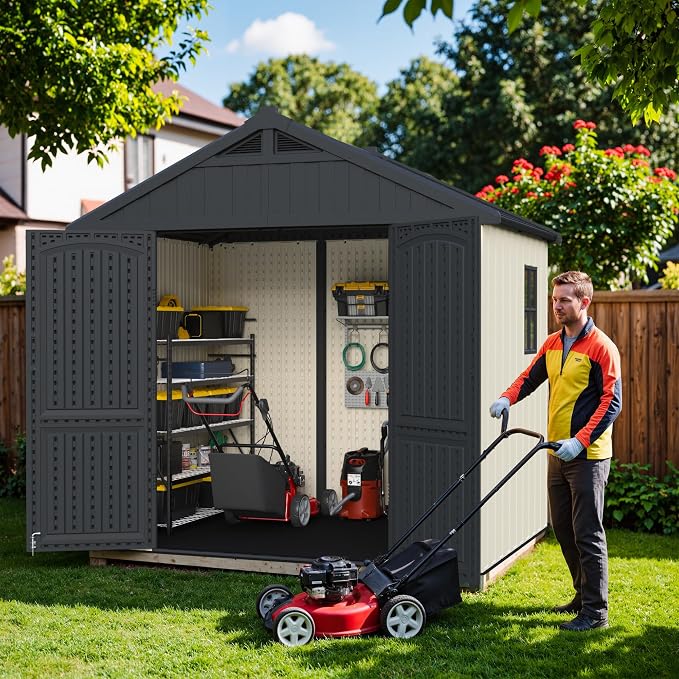 Greesum 8×6 FT Plastic Outdoor Storage Shed - Image 3