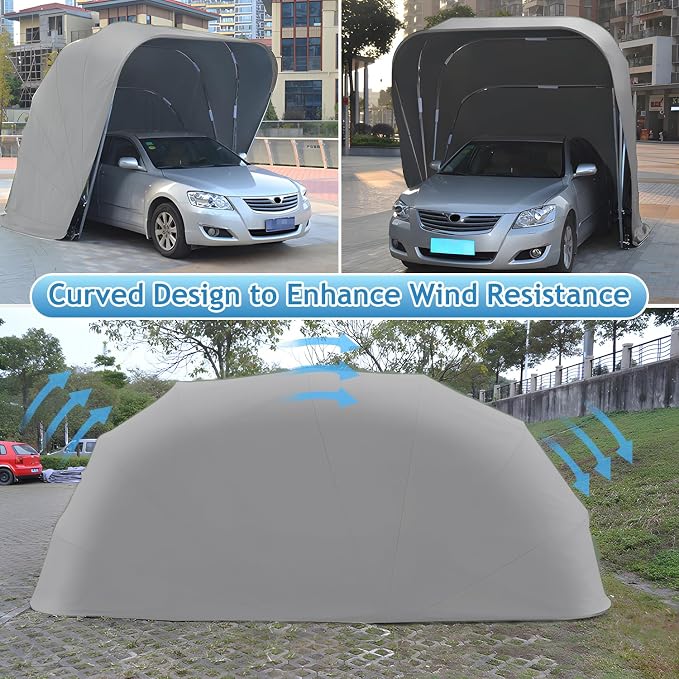 Heavy Duty Carport, Semi-Automatic Retractable Garage, Stainless Steel Folding - Image 8