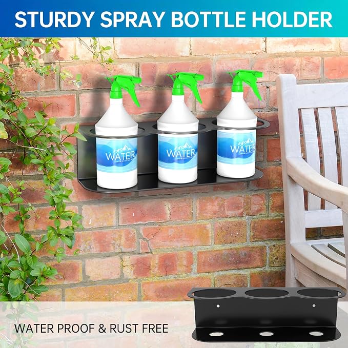 3 Holes All-Purpose Spray Bottle Holder Wall Mount Heavy Duty Spray Can Holder - Image 2