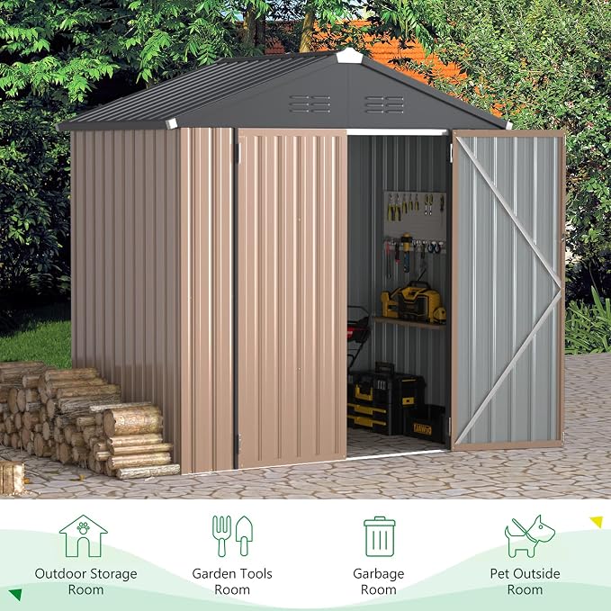 U-MAX 6x4 Storage Sheds & Outdoor Storage, Small 4x6 Outdoor Storage Garden - Image 7