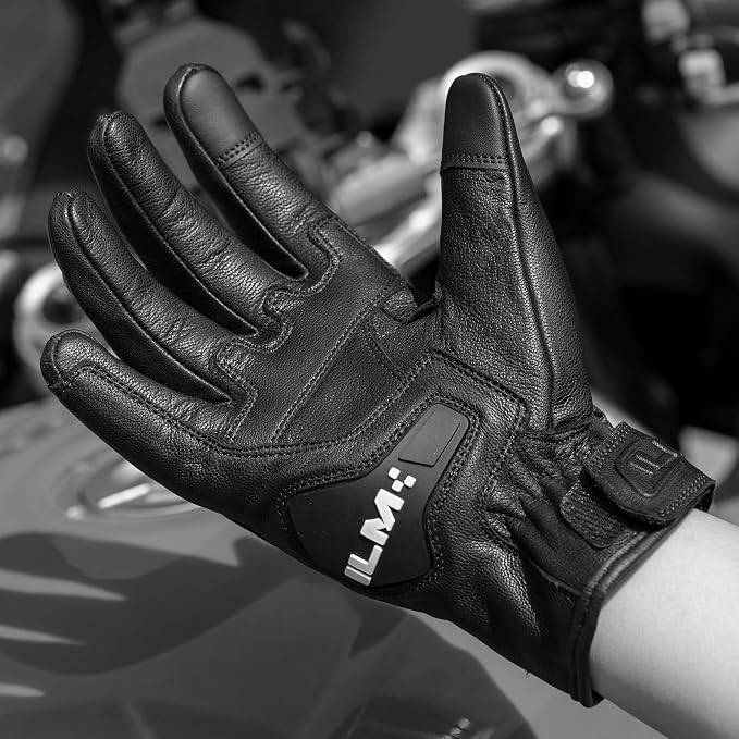 ILM Goatskin Leather Motorcycle Motorbike Powersports Racing Gloves Touchscreen - Image 8