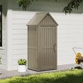Storage Shed Outdoor Lockable, Waterproof Resin Garden Tool Shed, Heavy-Duty by OutdoorLivingPerfected