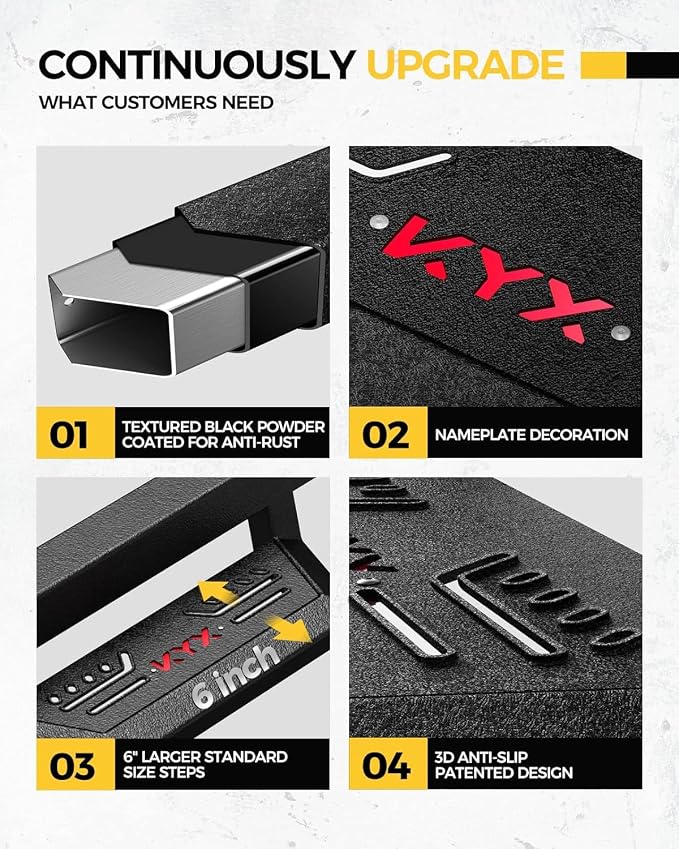 KYX Running Boards for 2015-2025 Ford F150 SuperCrew Cab/ 2017-2025 Ford F250 - Image 5