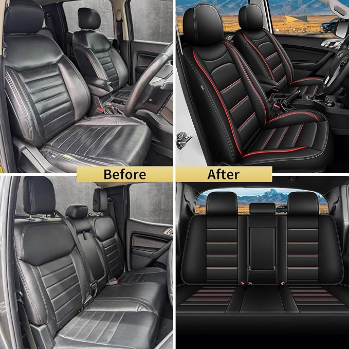 AOMSAZTO Ford Ranger Seat Covers: Full Set Custom Fit 2019 2020 2021 2022 2023 - Image 6
