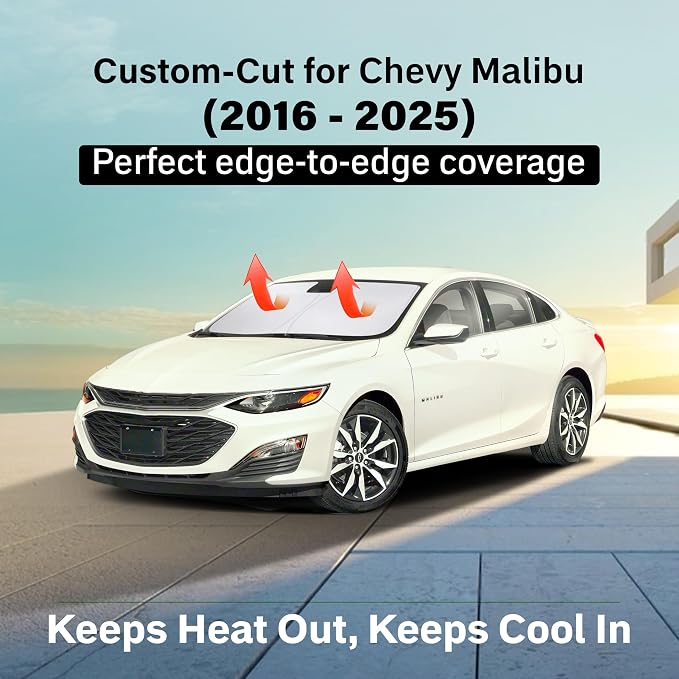 Econour Windshield Sun Shade for Chevrolet Chevy Malibu Accessories 2016-2024 - Image 2
