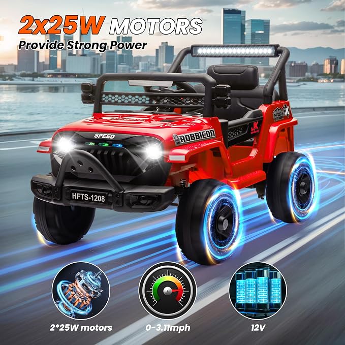 12V Ride on Electric Truck Car for Kids, 12V Kids Electric Vehicles w/Remote - Image 2