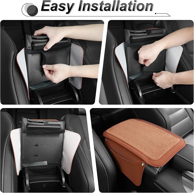 SINGARO Car Leather Center Console Cover - Image 4