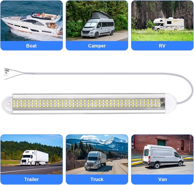 12V LED Interior Light Bar | 120LEDs 1800LM 8W DC 12 Volt led Strip Lights - Image 4