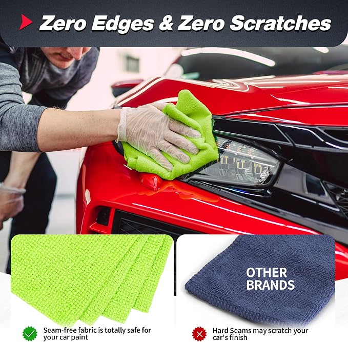 FIXSMITH Microfiber Cleaning Cloth, 100 Pack Shop Towels, Micro Fiber Cloth - Image 4