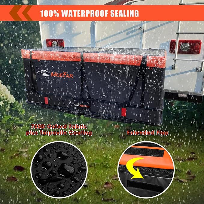 MeeFar Hitch Mount Cargo Carrier Bag Soft Shell 100% Waterproof 20 Cubic Feet - Image 7