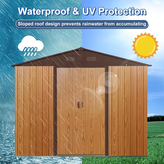 10x8 FT Outdoor Storage Shed, Garden Tool House - Image 7